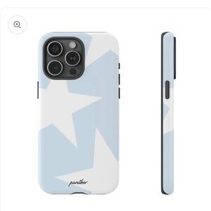 iPhone 14 Pro Blue With White Stars Panther Phone Case Glossy